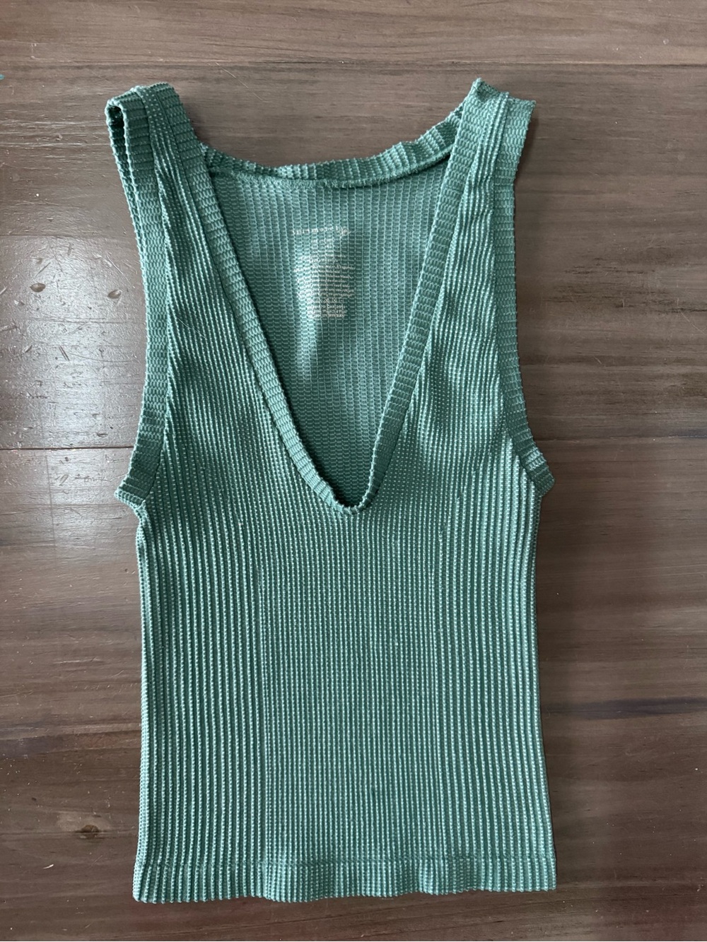 Free People Clean Slate Seamless Tank Sage Green Women’s M/L Ribbed Fall